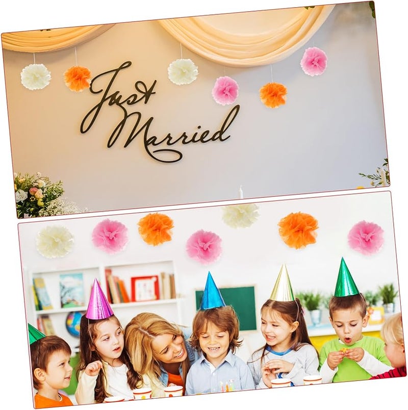 Pink Orange Ivory Tissue Paper Pom Poms Wedding Birthday Party Decorations - Image 4